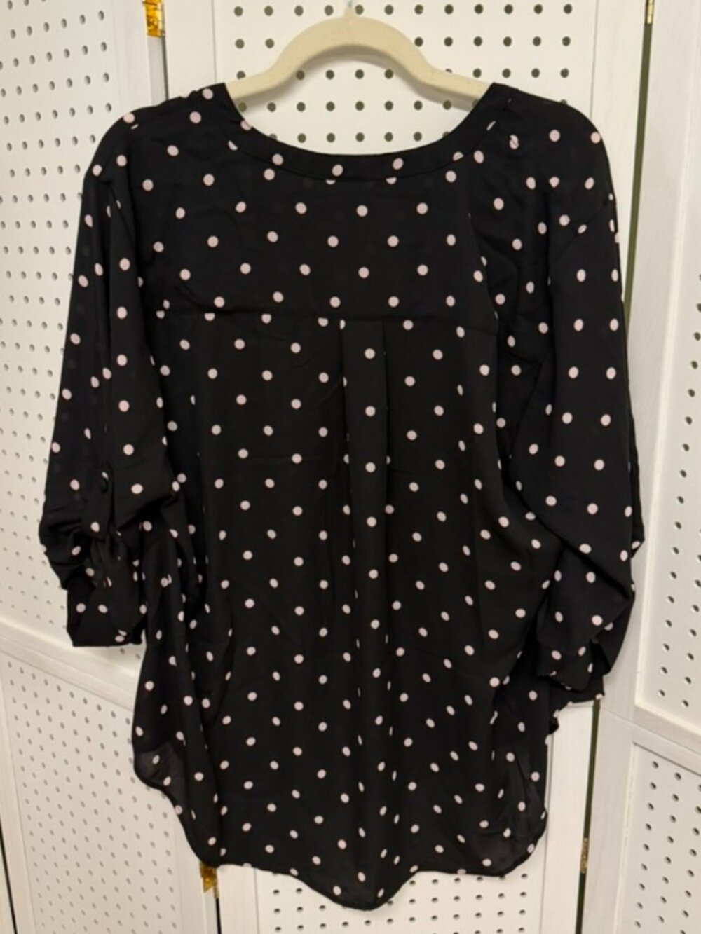 Torrid Harper Georgette Straight Hem Blouse Pullover Polka Dot Womens 2X NWT - Picture 10 of 10